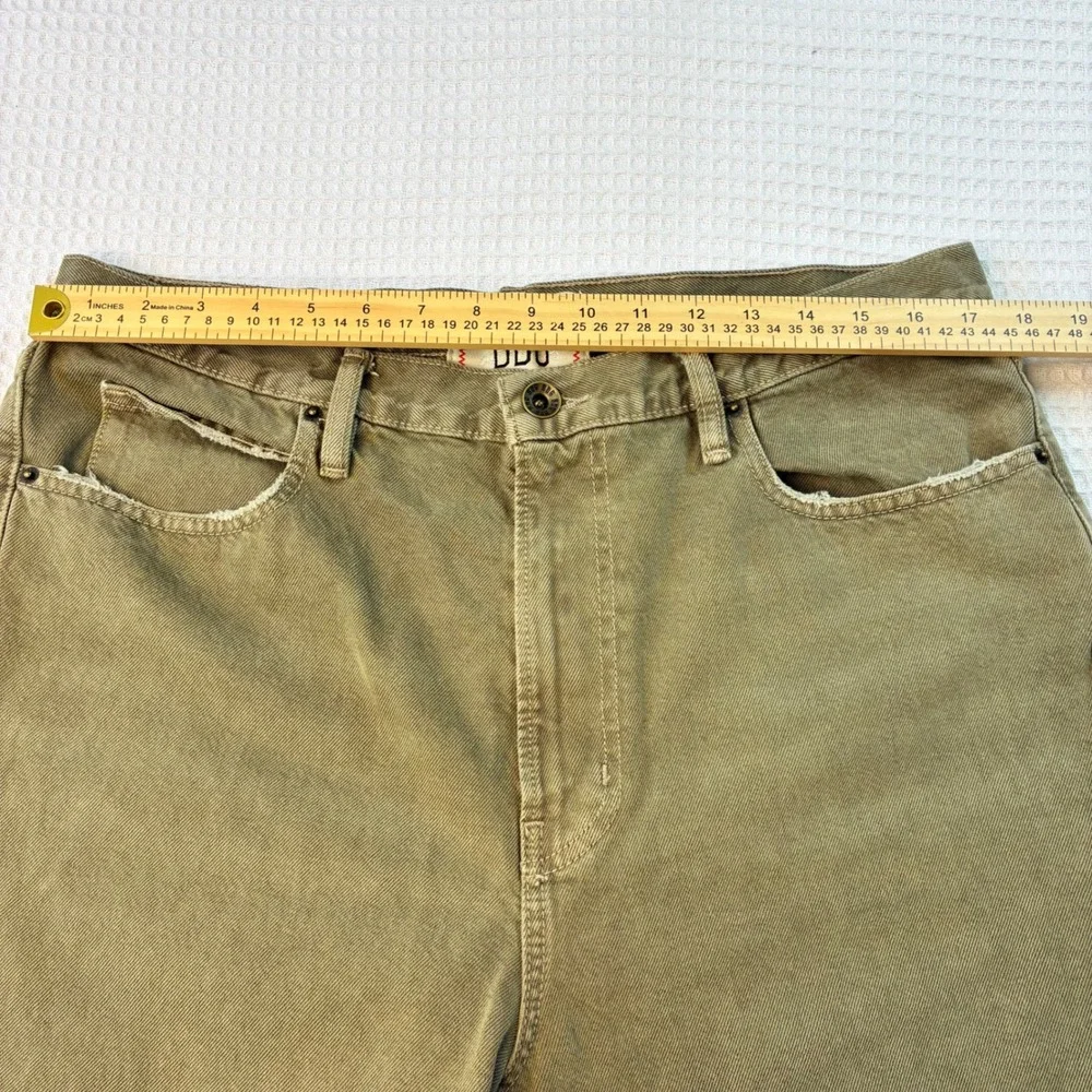 BDG Urban Outfitters Mens Skate Fit Jeans 34x34 Olive Green Distressed Wide Leg